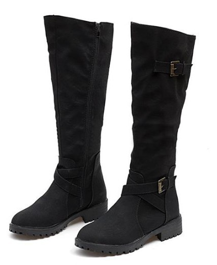 Bottes longues en daim